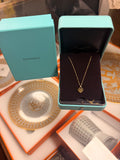 Tiffany & Co Mini Heart Tag Pendant in Yellow Gold with a Diamond