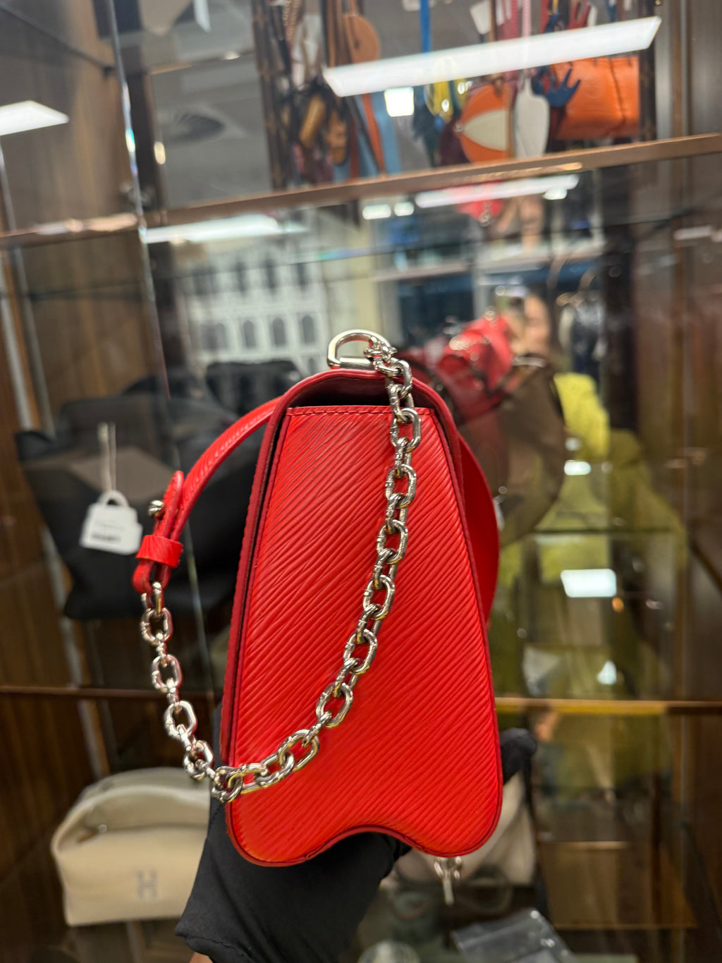 Louis Vuitton Twist MM Red Epi Leather with Silver Hardware