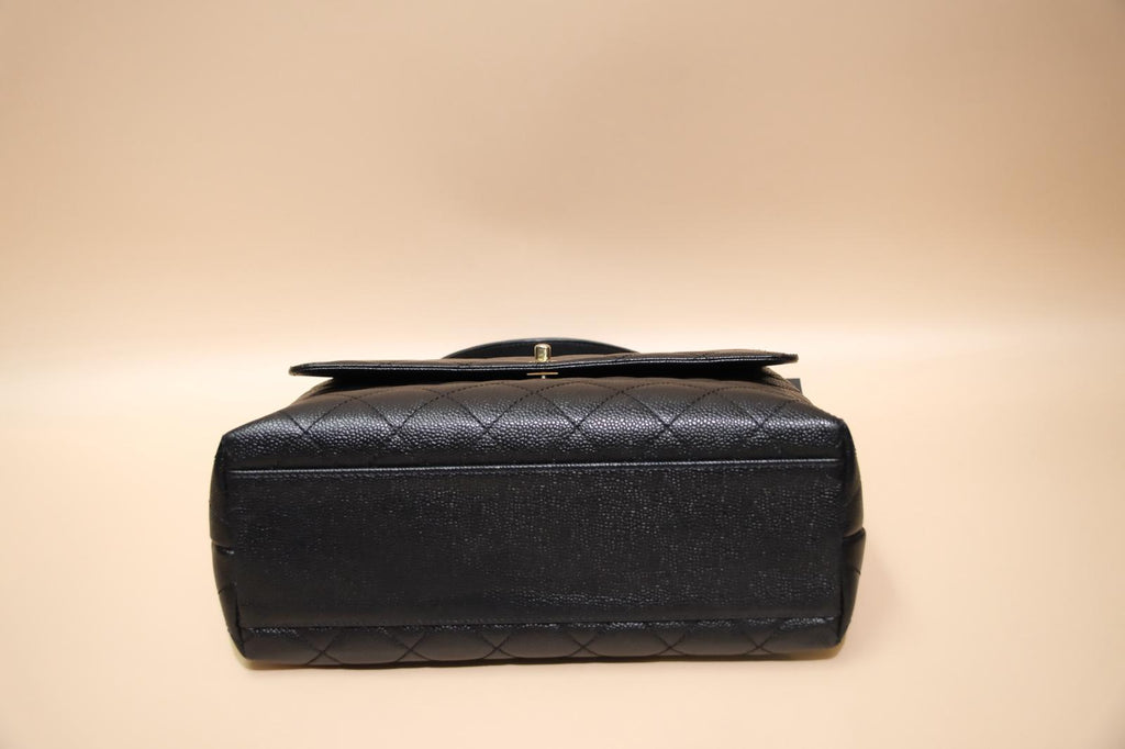 CHANEL KELLY VINTAGE BLACK QUILTED CAVIAR GHW