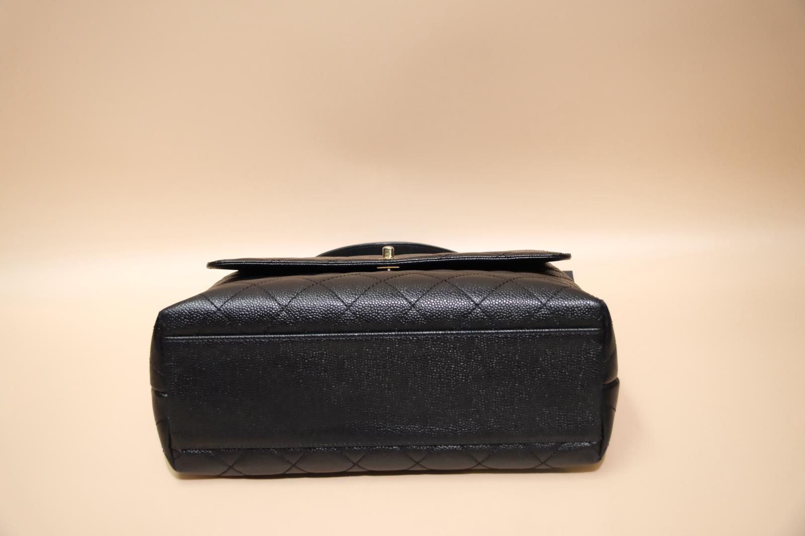 CHANEL KELLY VINTAGE BLACK QUILTED CAVIAR GHW