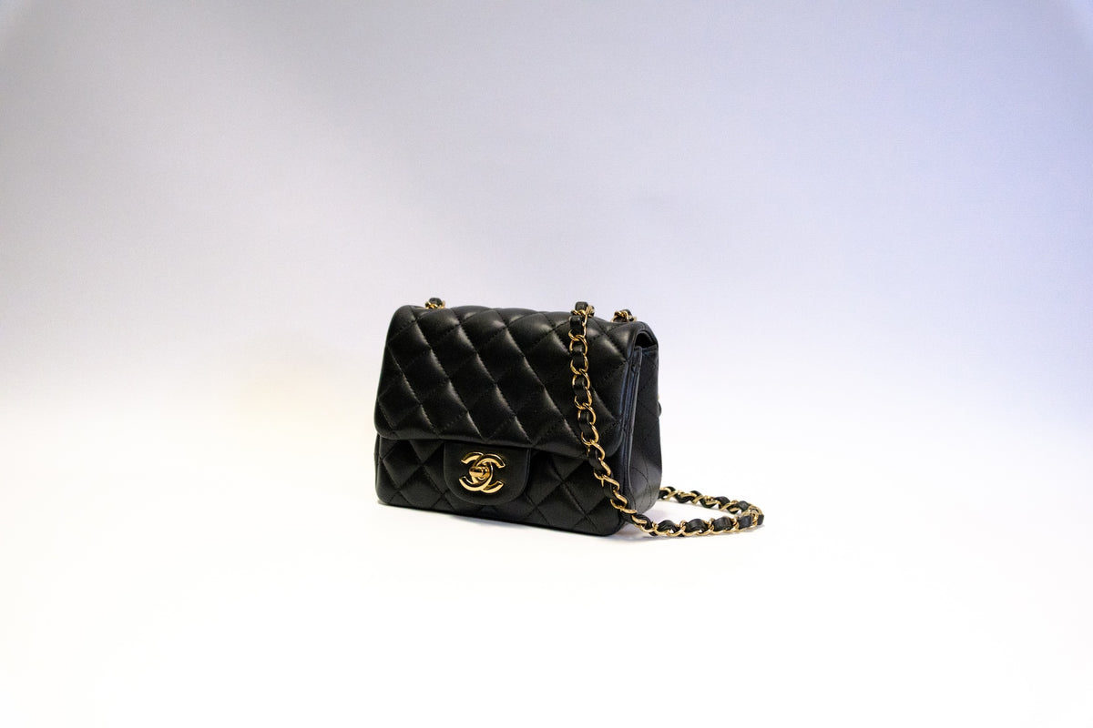 CHANEL MINI SQUARE LAMBSKIN GHW
