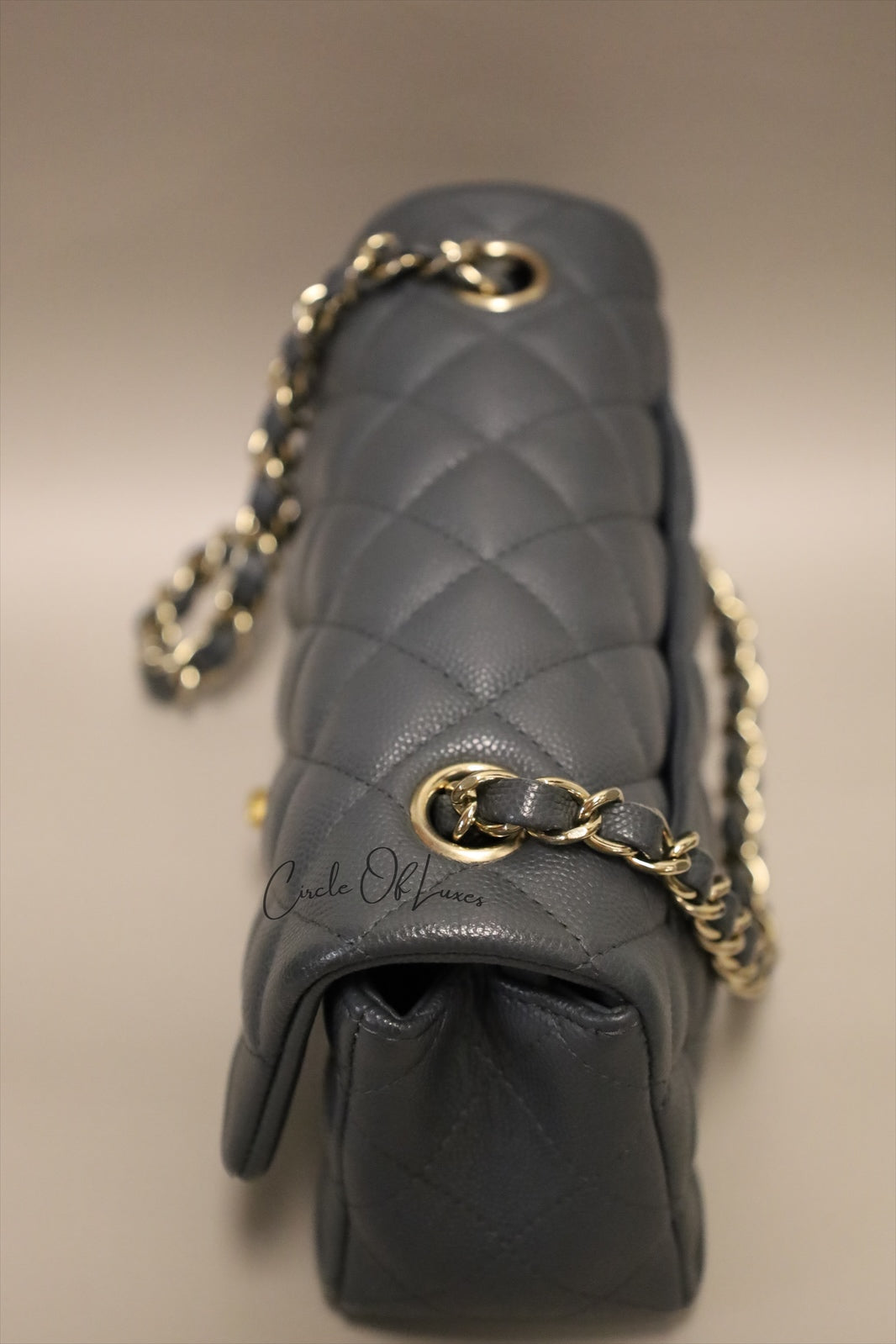 CHANEL MINI RECTANGLE GREY GHW CAVIAR