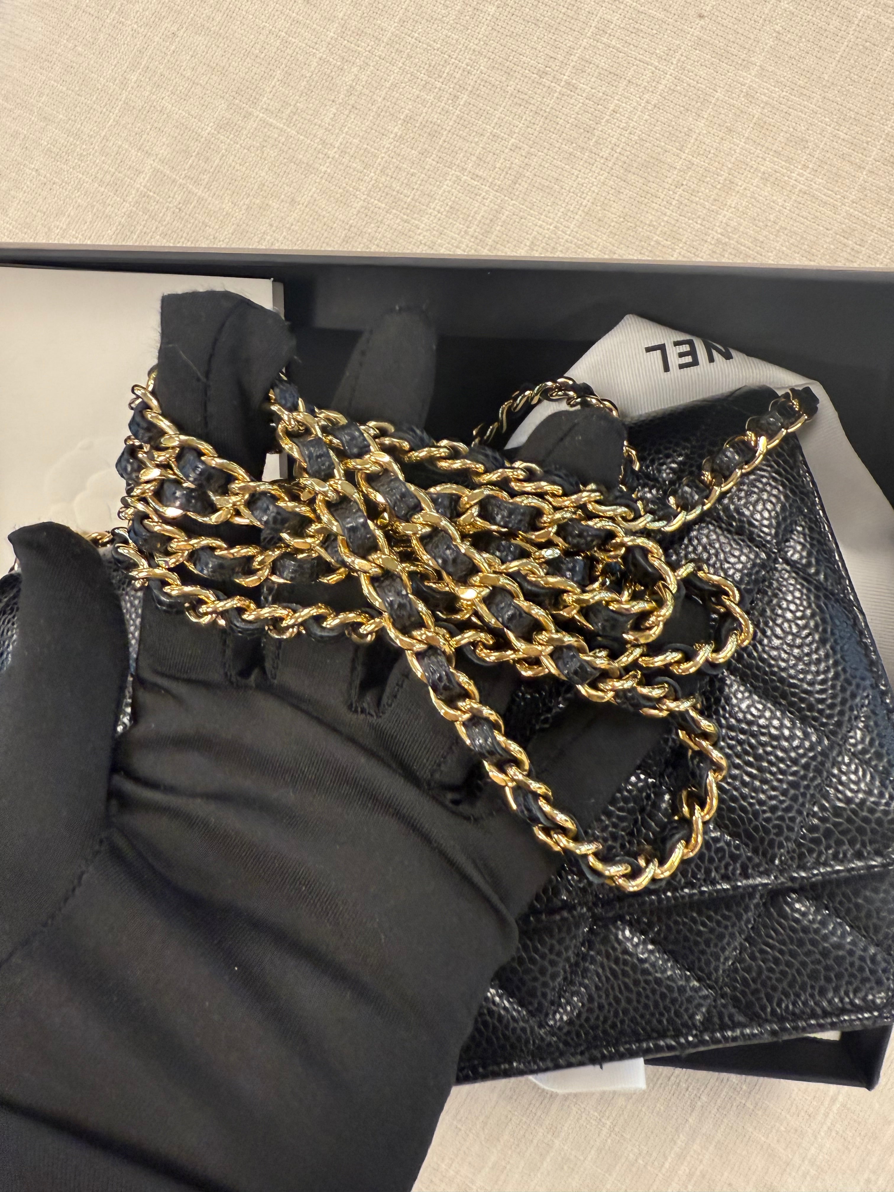 CHANEL WOC BLACK CAVIAR GHW (microchip)