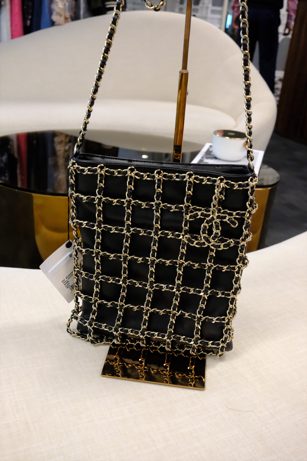Chanel Lambskin Chain Net Shoulder Bag