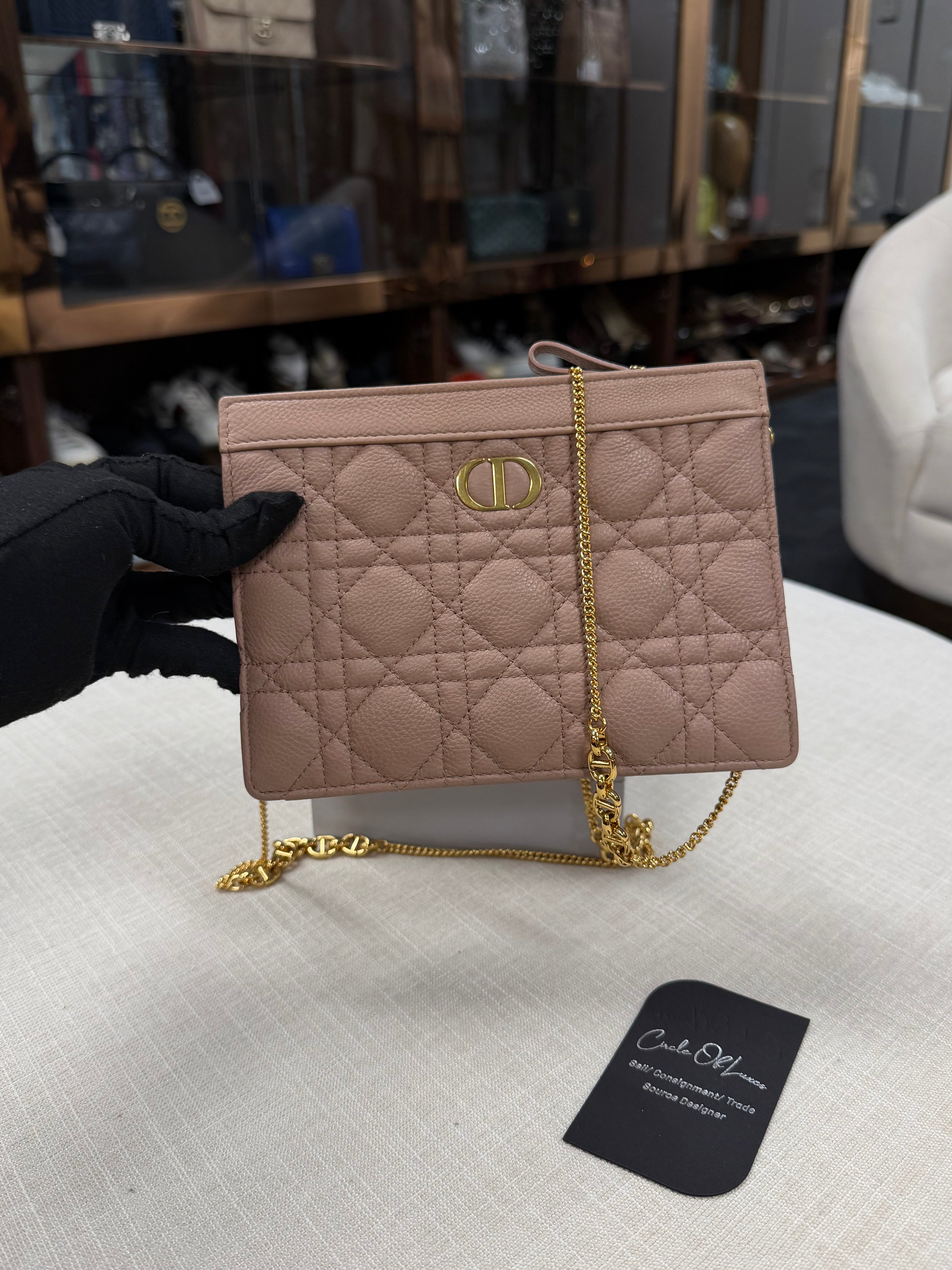 DIOR CARO EVERY DIOR POUCH CALFSKIN PINK