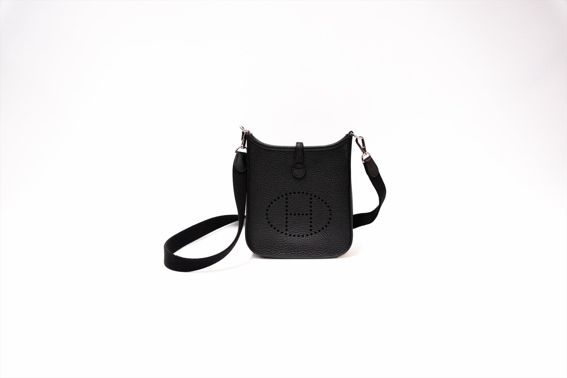 HERMES MINI EVELYNE NOIR SHW STAMP K