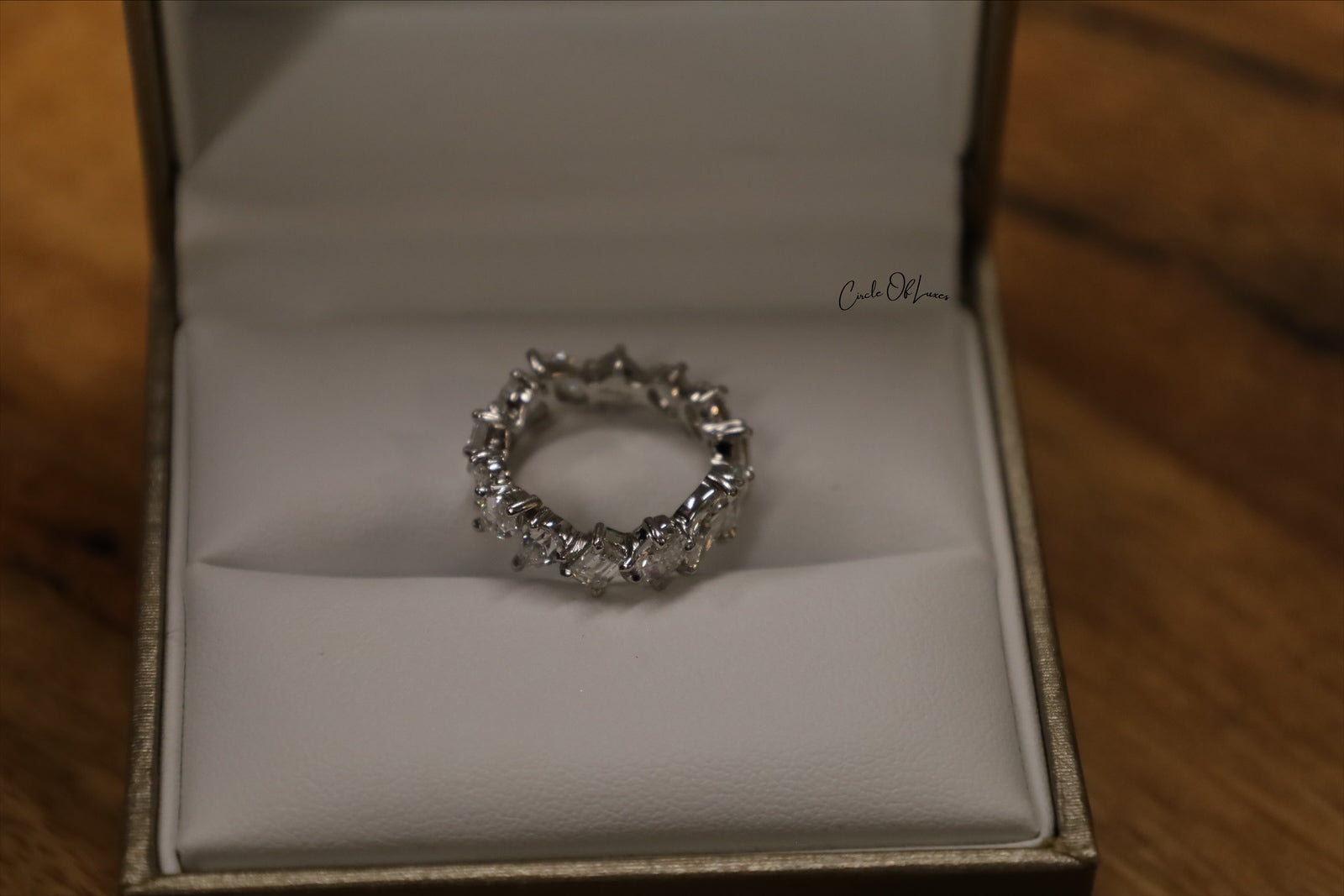 Platinum  eternity Oval, Pears, Marquise & Emerald Diamonds  ring