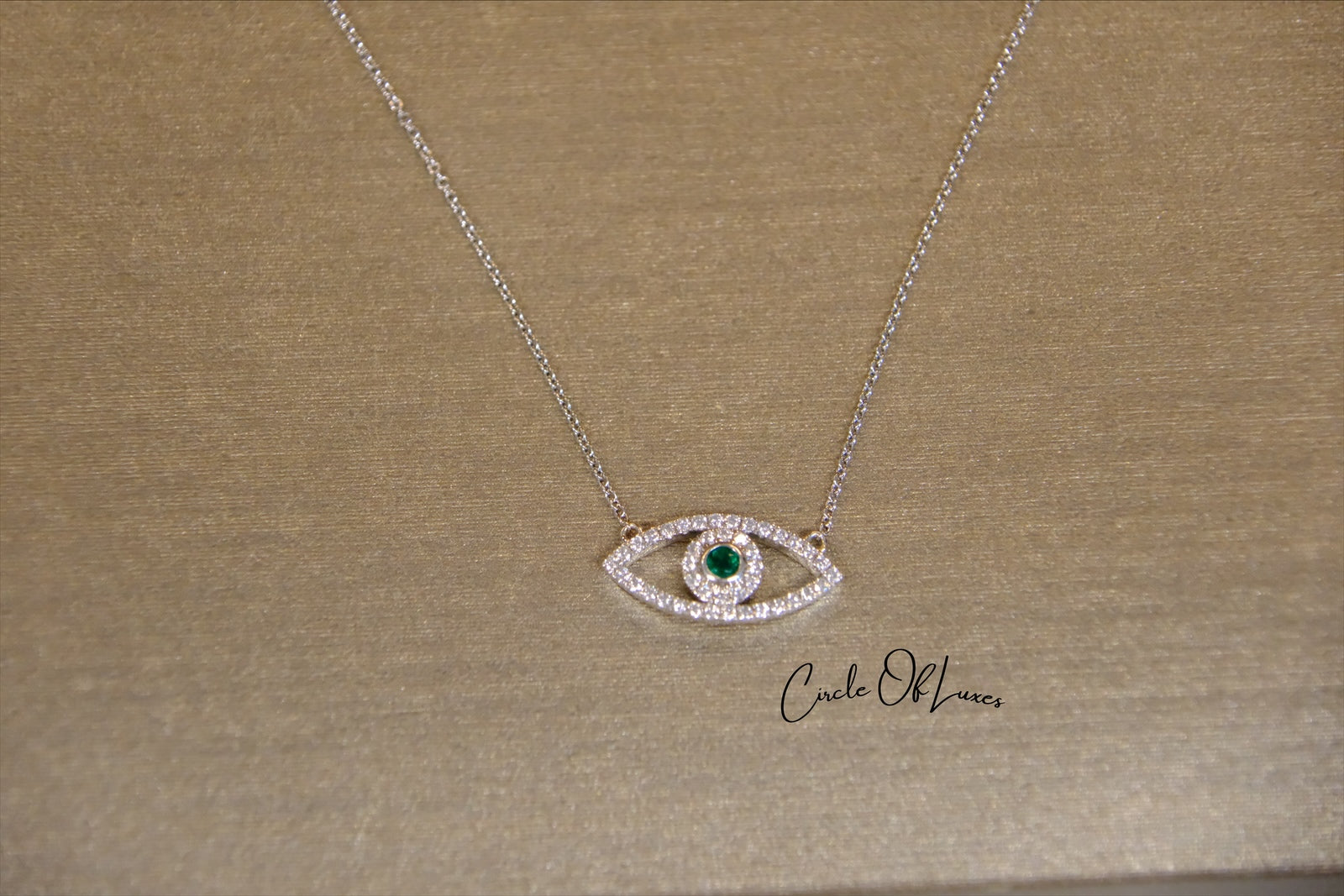 EVIL EYE WHITE GOLD DIAMONDS NECKLACE