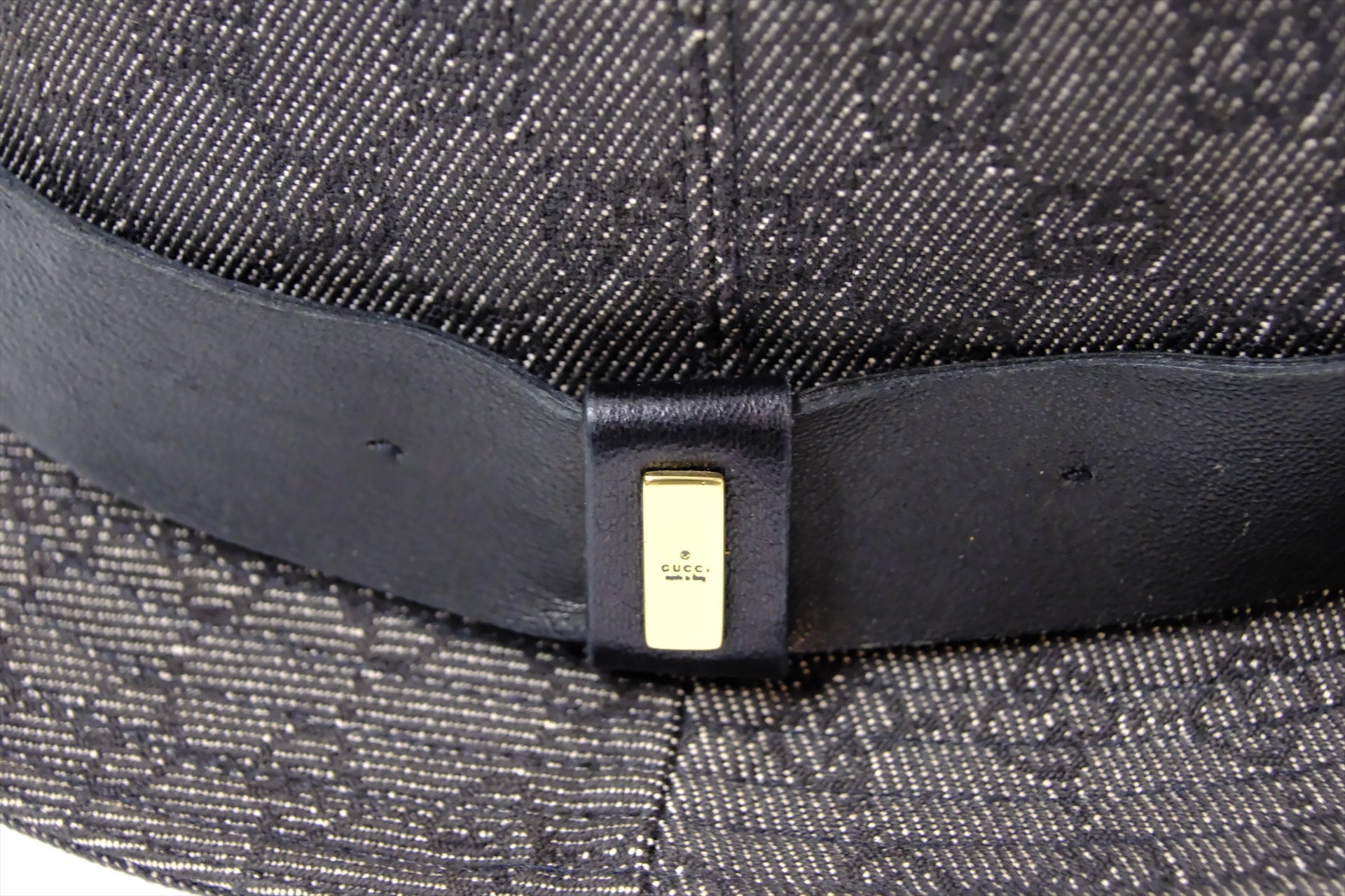 GUCCI CANVAS HAT BLACK DENIM SIZE L