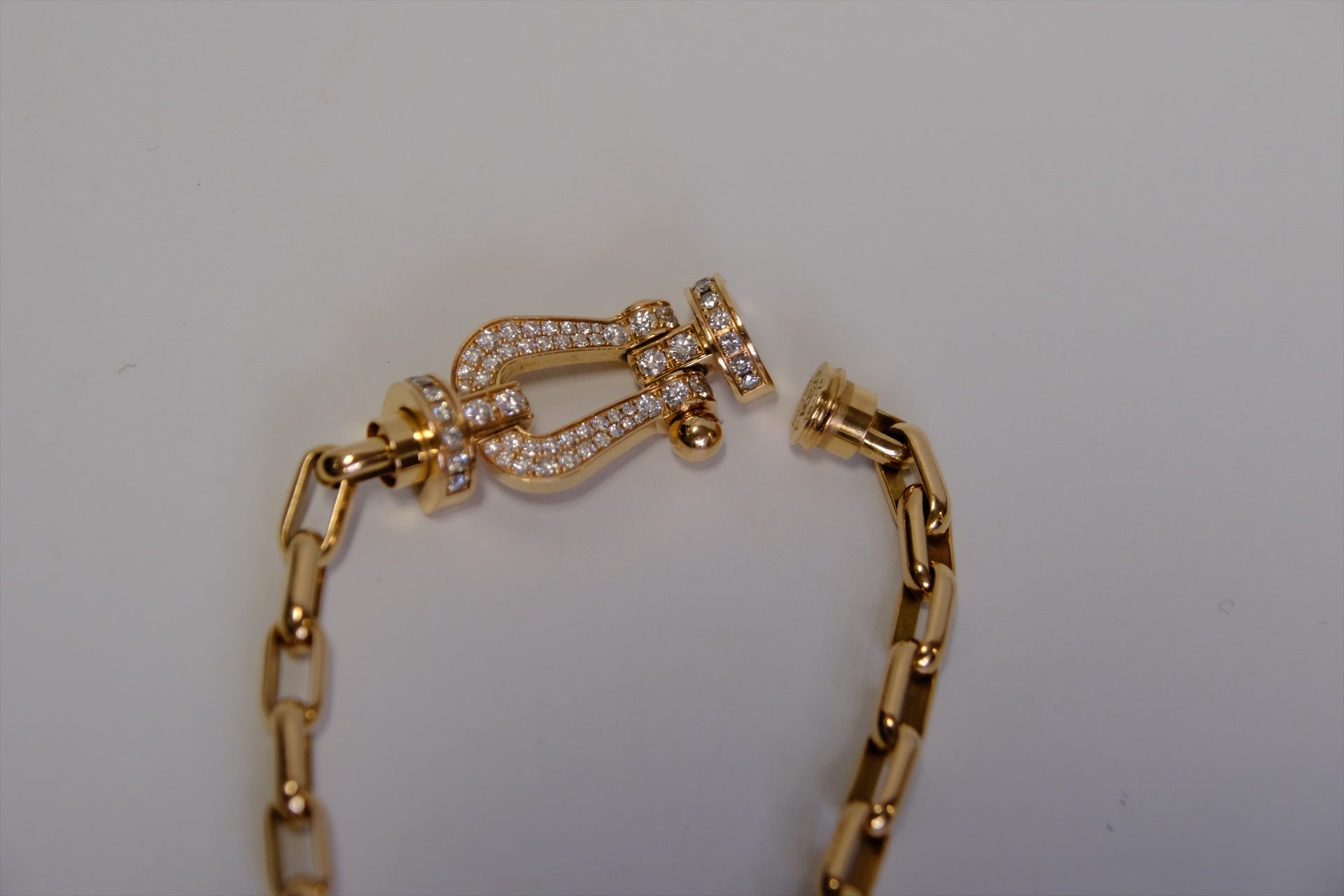Force 10 bracelet 18k yellow gold and diamonds large model