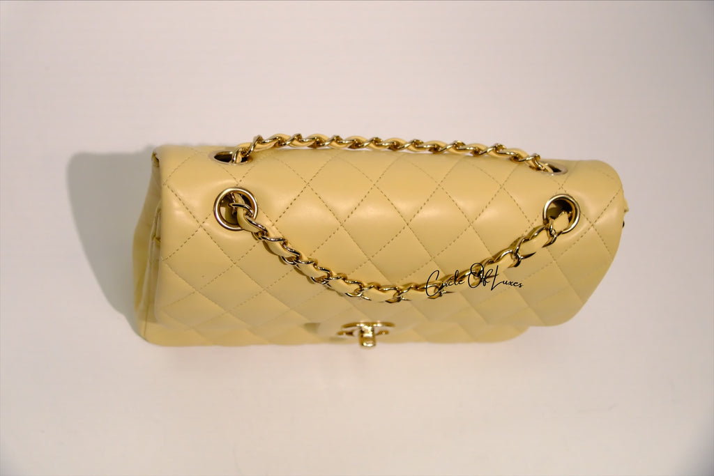CHANEL SMALL YELLOW LAMSKIN GHW