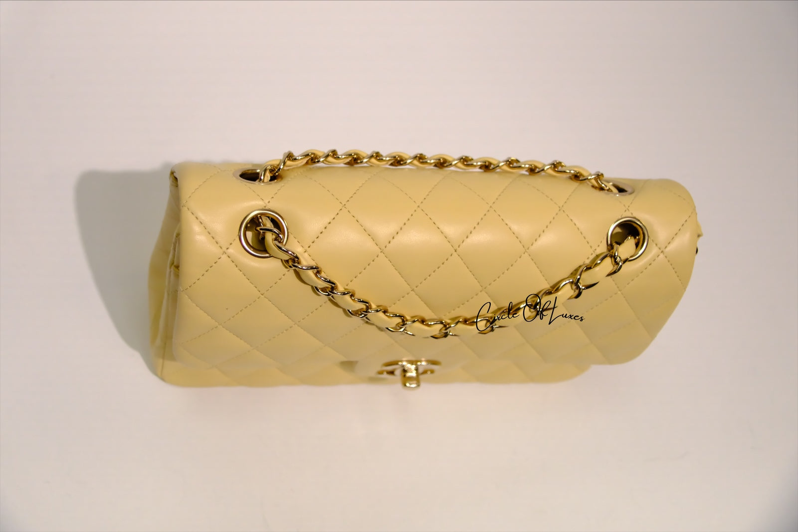 CHANEL SMALL YELLOW LAMSKIN GHW