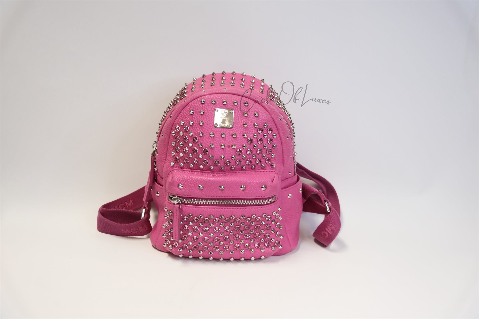 MCM Stark Studded swarovski Backpack  Pink
