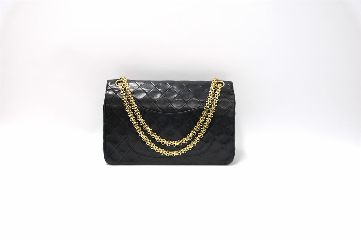 CHANEL BLACK LAMBSKIN MEDIUM FLAP BAG