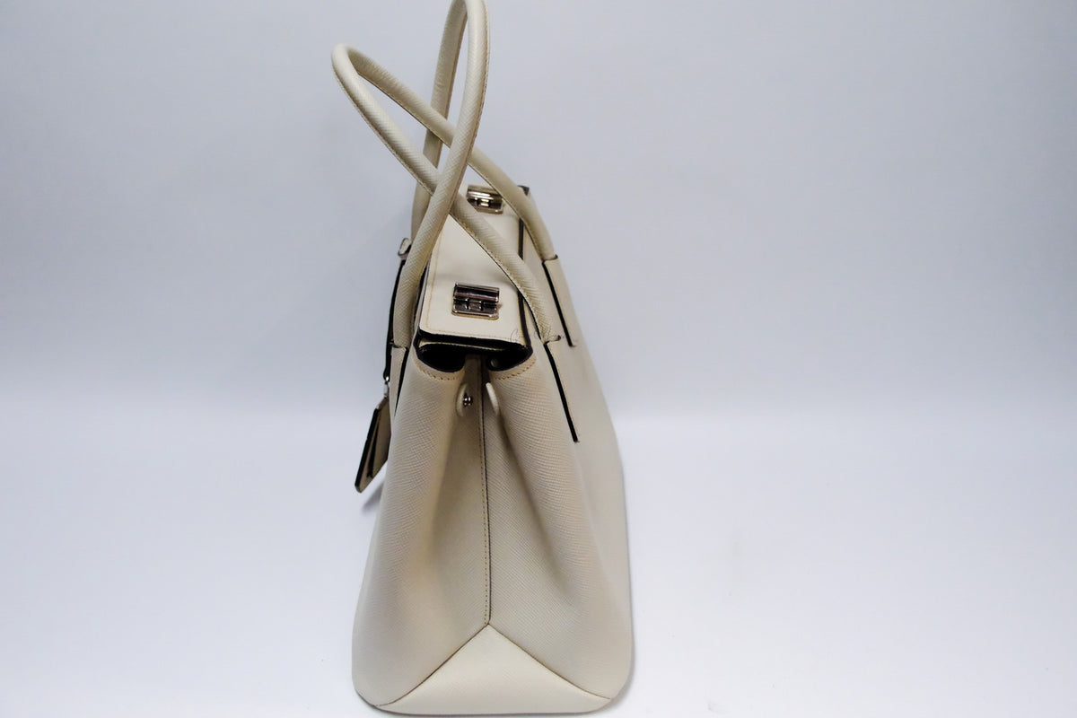 PRADA LEATHER TOTE SAFFIANO CUIR TWIN