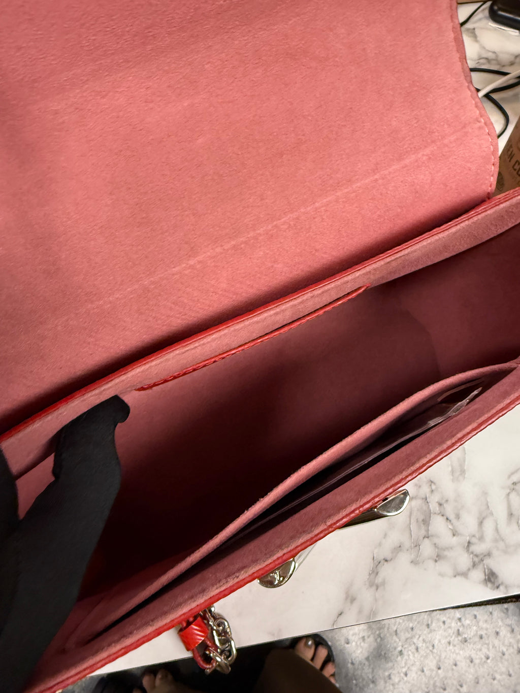 Louis Vuitton Twist MM Red Epi Leather with Silver Hardware
