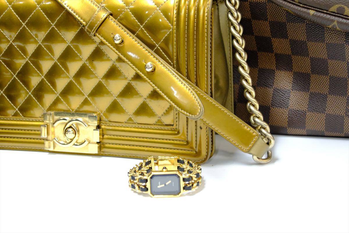 CHANEL OLD MEDIUM GOLD PATTERN GHW