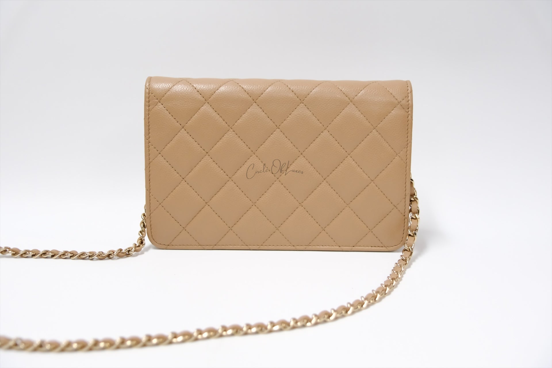 CHANEL WALLET ON CHAIN BEIGE CAVIAR GHW