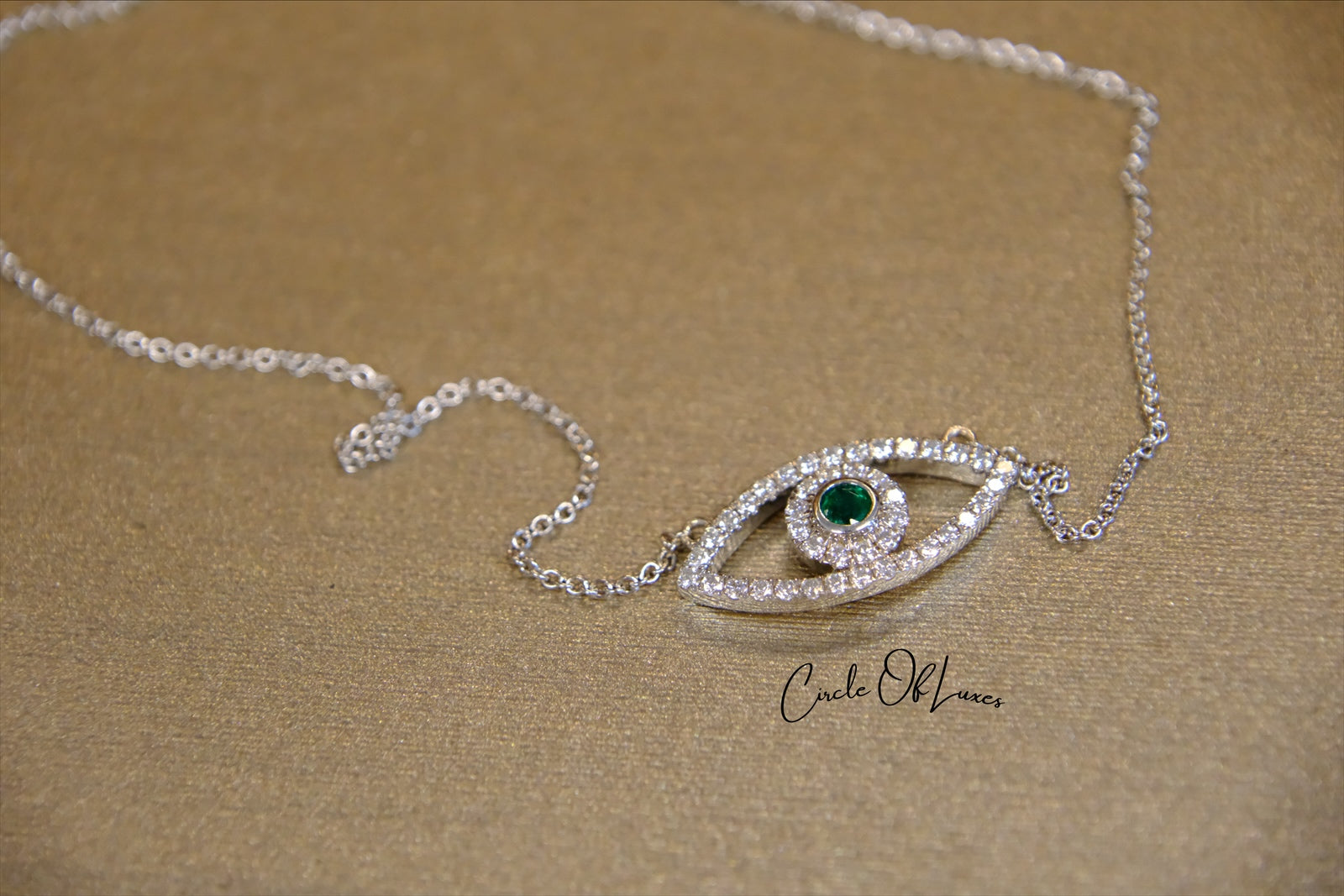 EVIL EYE WHITE GOLD DIAMONDS NECKLACE