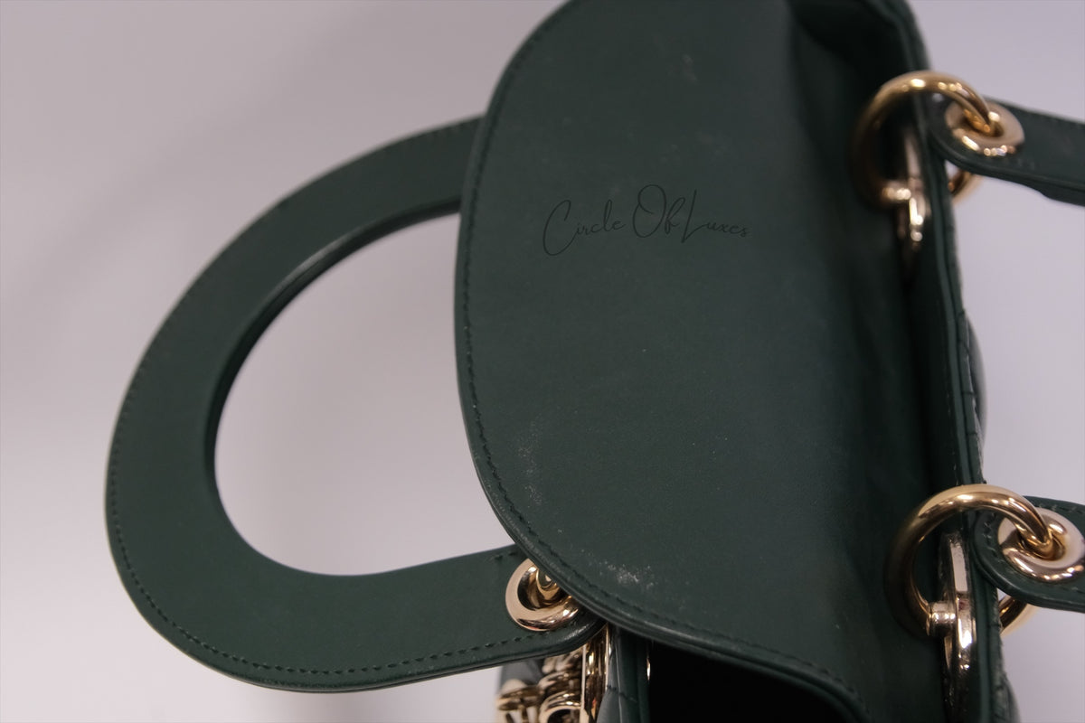 LADY DIOR SMALL DARK GREEN GHW