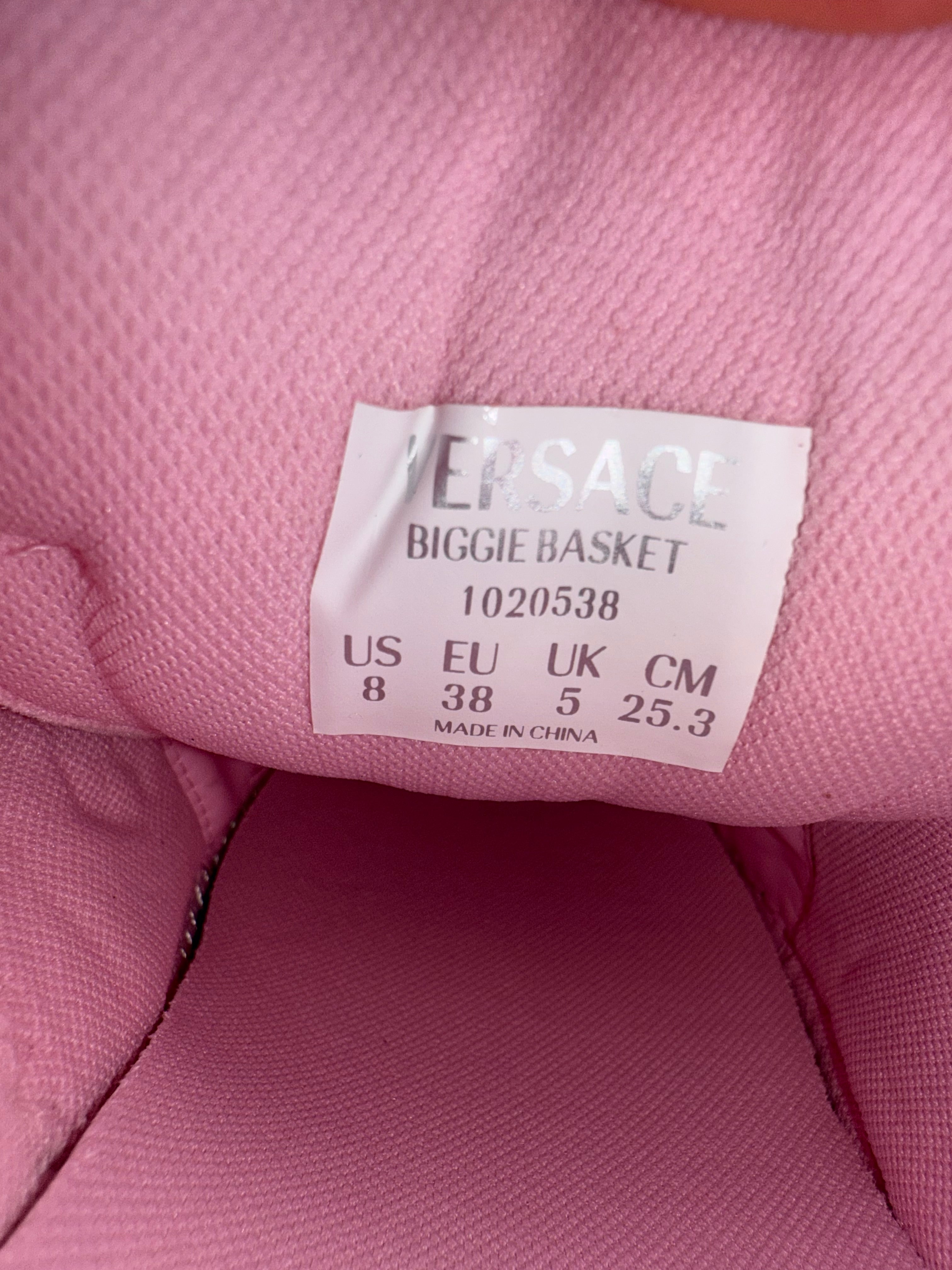 VESACE BIGGIE BASKET SNEAKERS PINK  SIZE 38EU