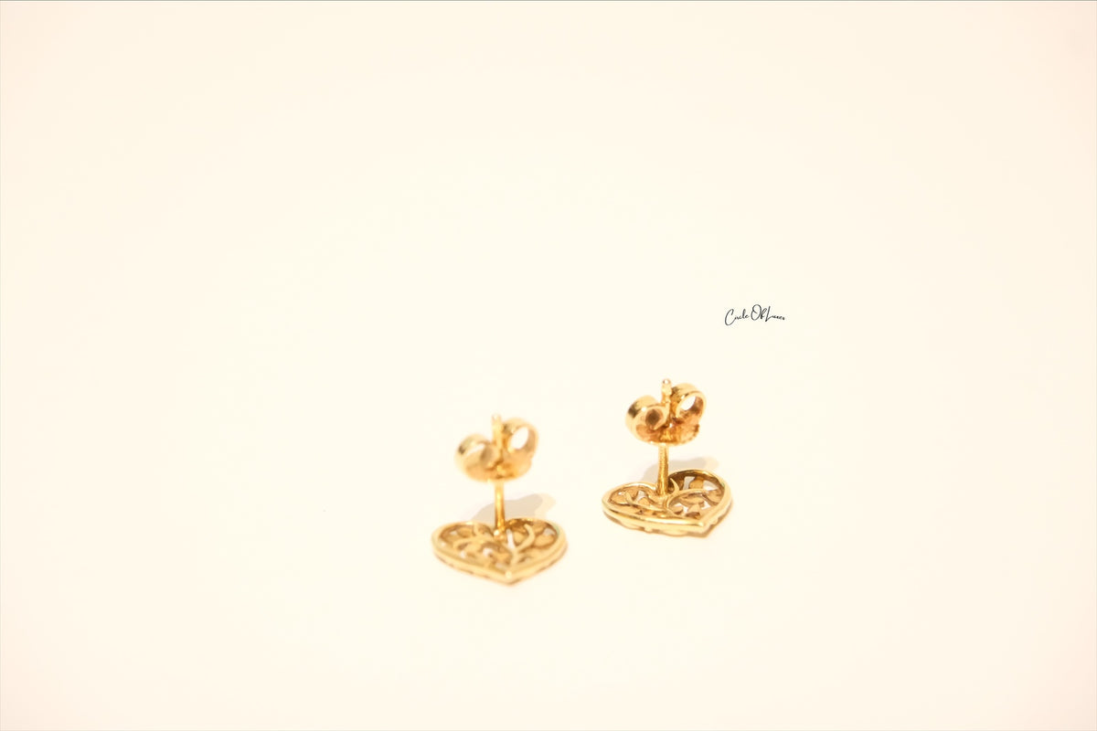 TIFFANY x PALOMA PICASSO OLIVE LEAF HEART EARRING 18k GOLD