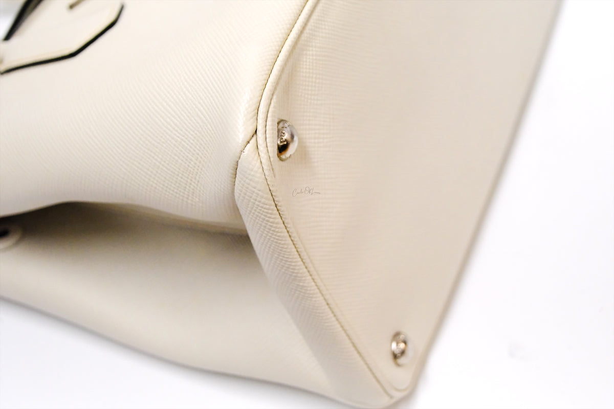 PRADA LEATHER TOTE SAFFIANO CUIR TWIN