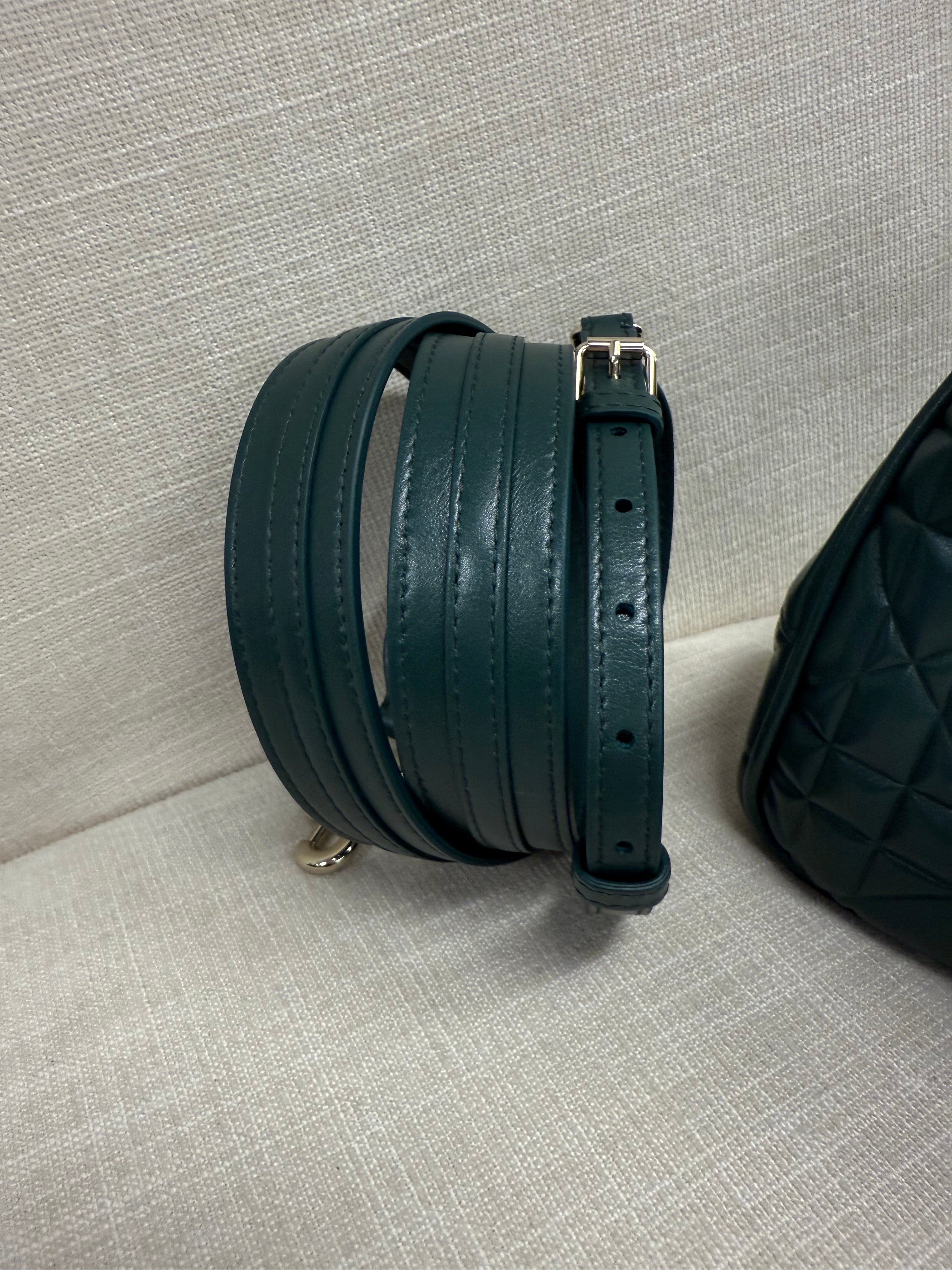 DIOR LADY 95.22 BAG CANNAGE  SMALL DARK GREEN