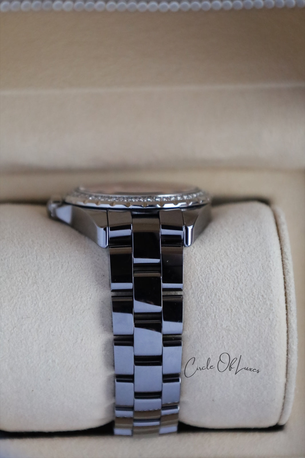 CHANEL J12 CHROMATIC PINK DIAL DIAMOND WATCH 33 MM
