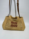 MIU MIU RAFFIA CROCHET SMALL BAG