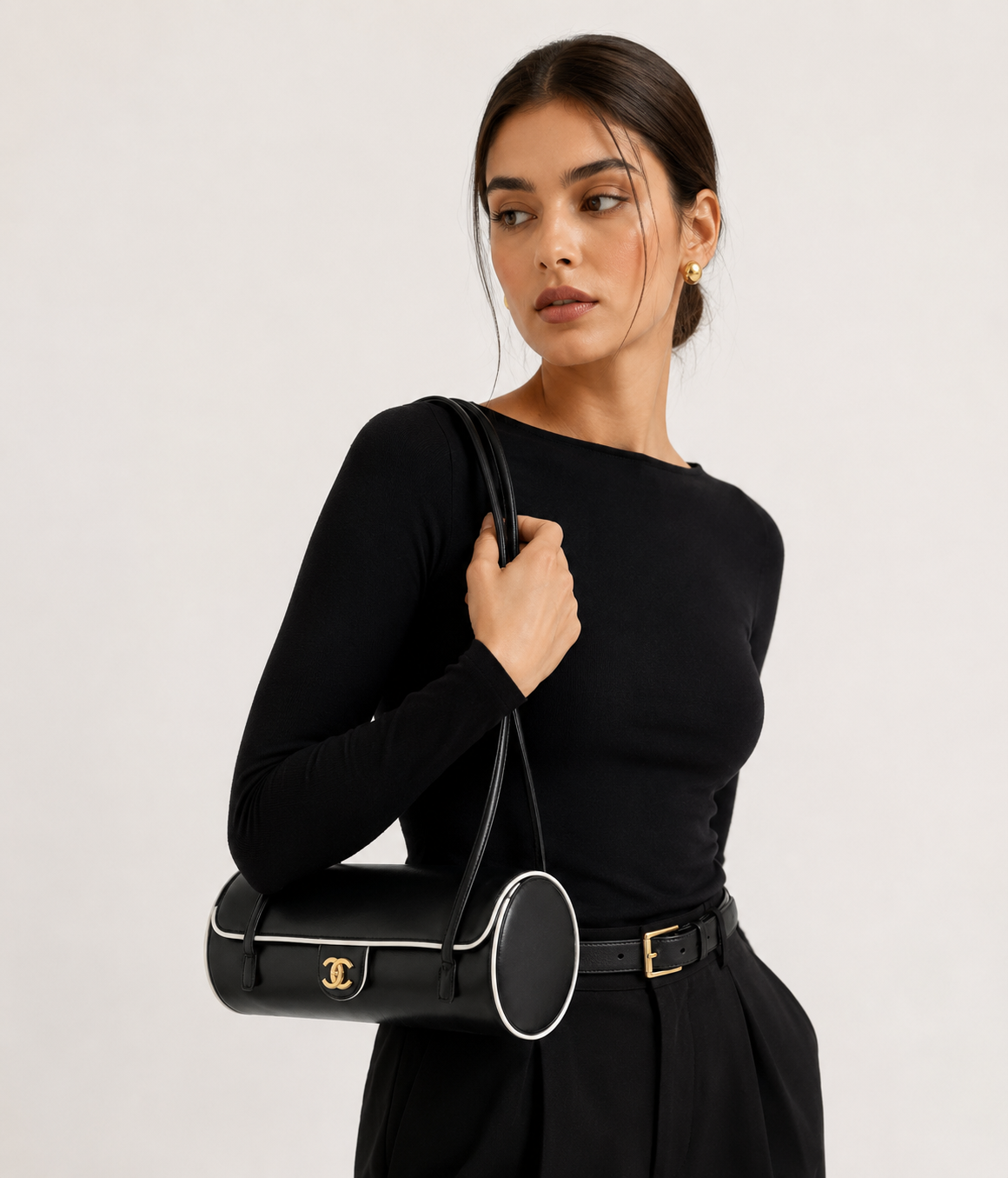CC BOWLING ROUND CAVIAR  GHW BAG