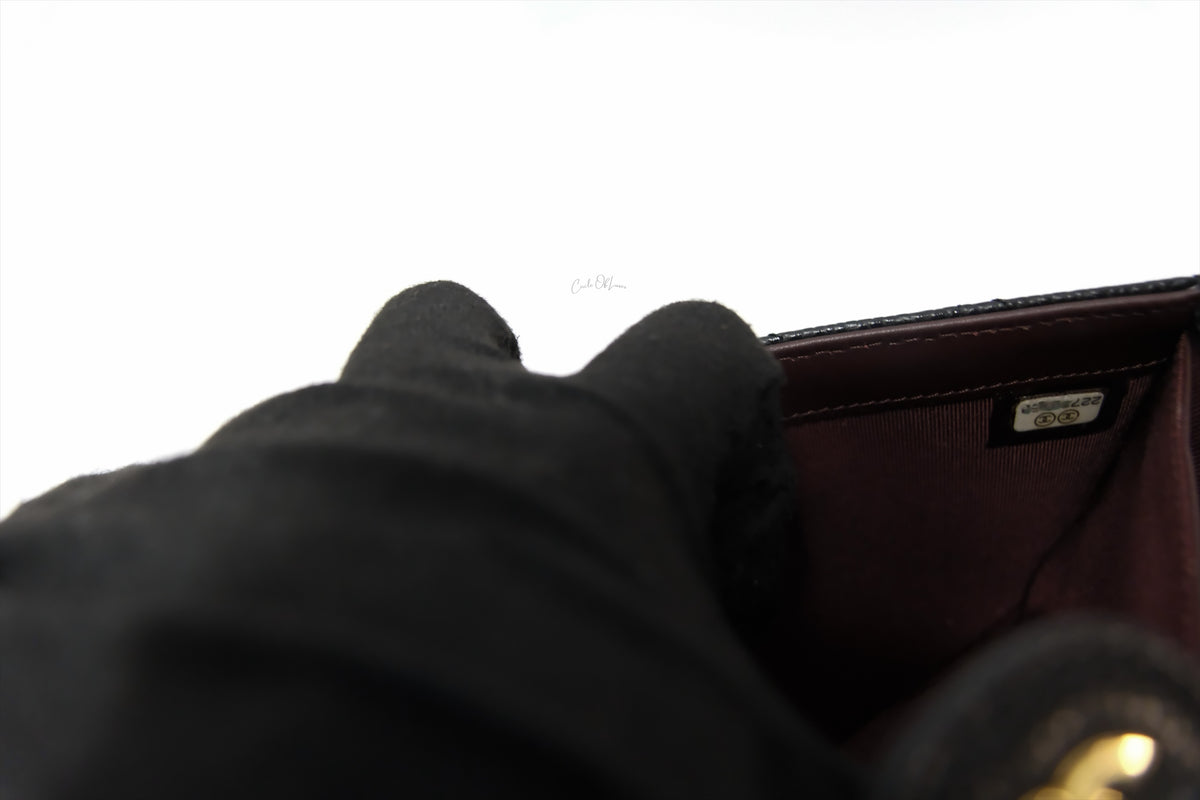 CHANEL LONG WALLET BLACK CAVIAR GHW