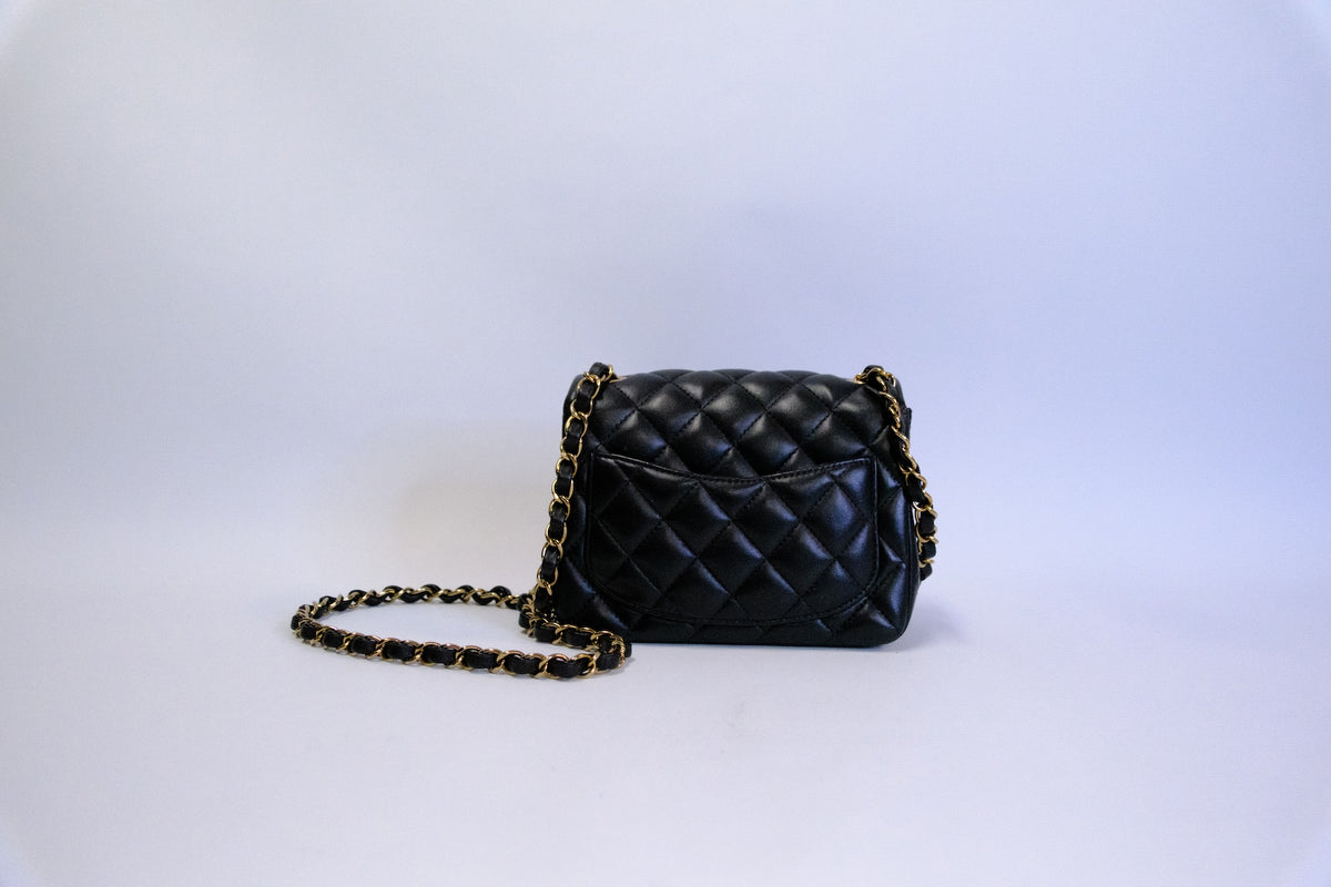 CHANEL MINI SQUARE LAMBSKIN GHW