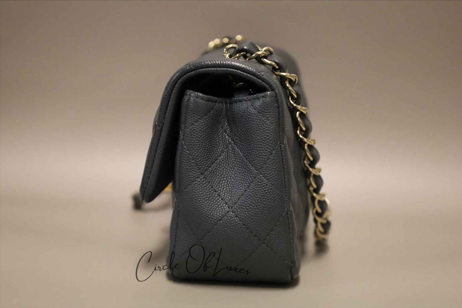 CHANEL MINI RECTANGLE GREY GHW CAVIAR