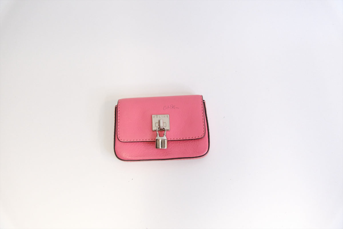 CELINE PADLOCK FLAP LEATHER CARD CASE