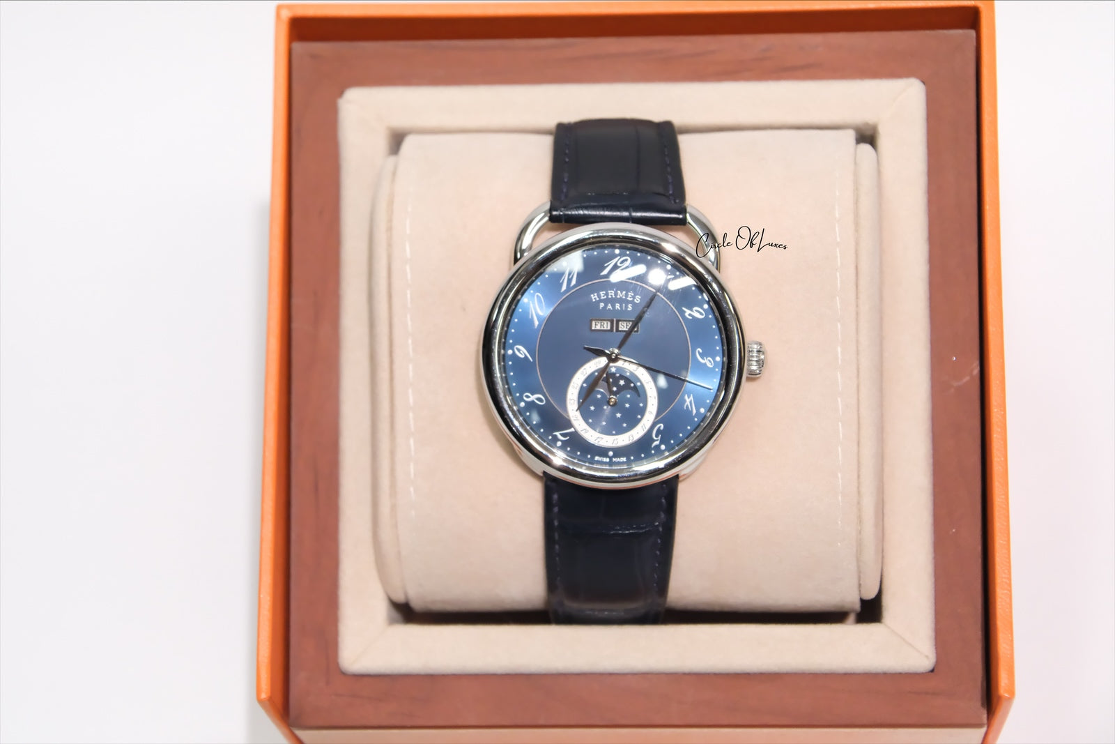 HERMES Arceau Grande Lune watch, 43 mm