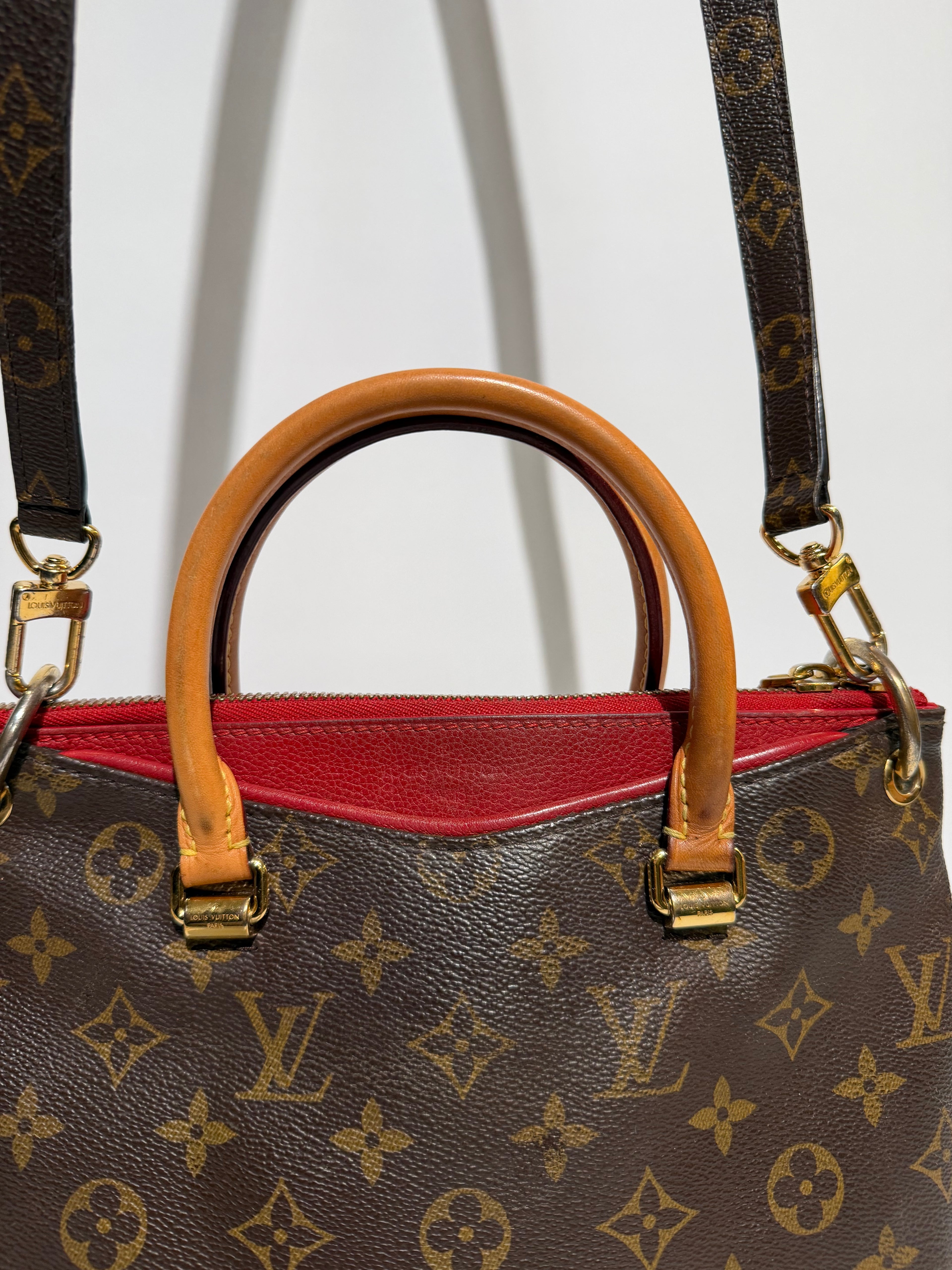 LOUIS VUITTON PALLAS BB MONOGRAM /RED
