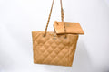 CHANEL DARK BEIGE SMALL TOTE CAVIAR GHW