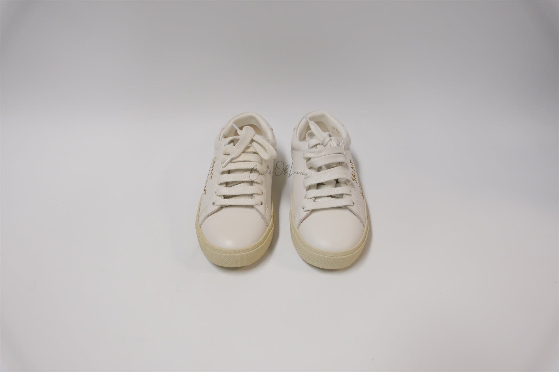 SAINT LAURENT WHITE CREAM SNEAKER SIZE 34.5