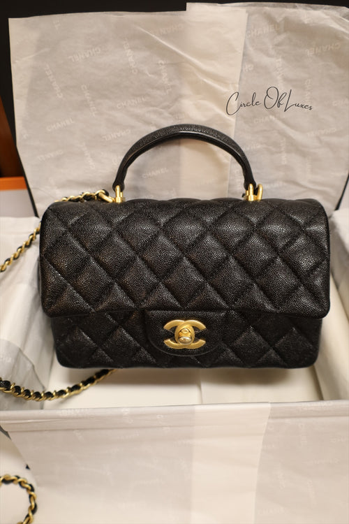 CHANEL MINI RECTANGLE BLACK CAVIAR GHW