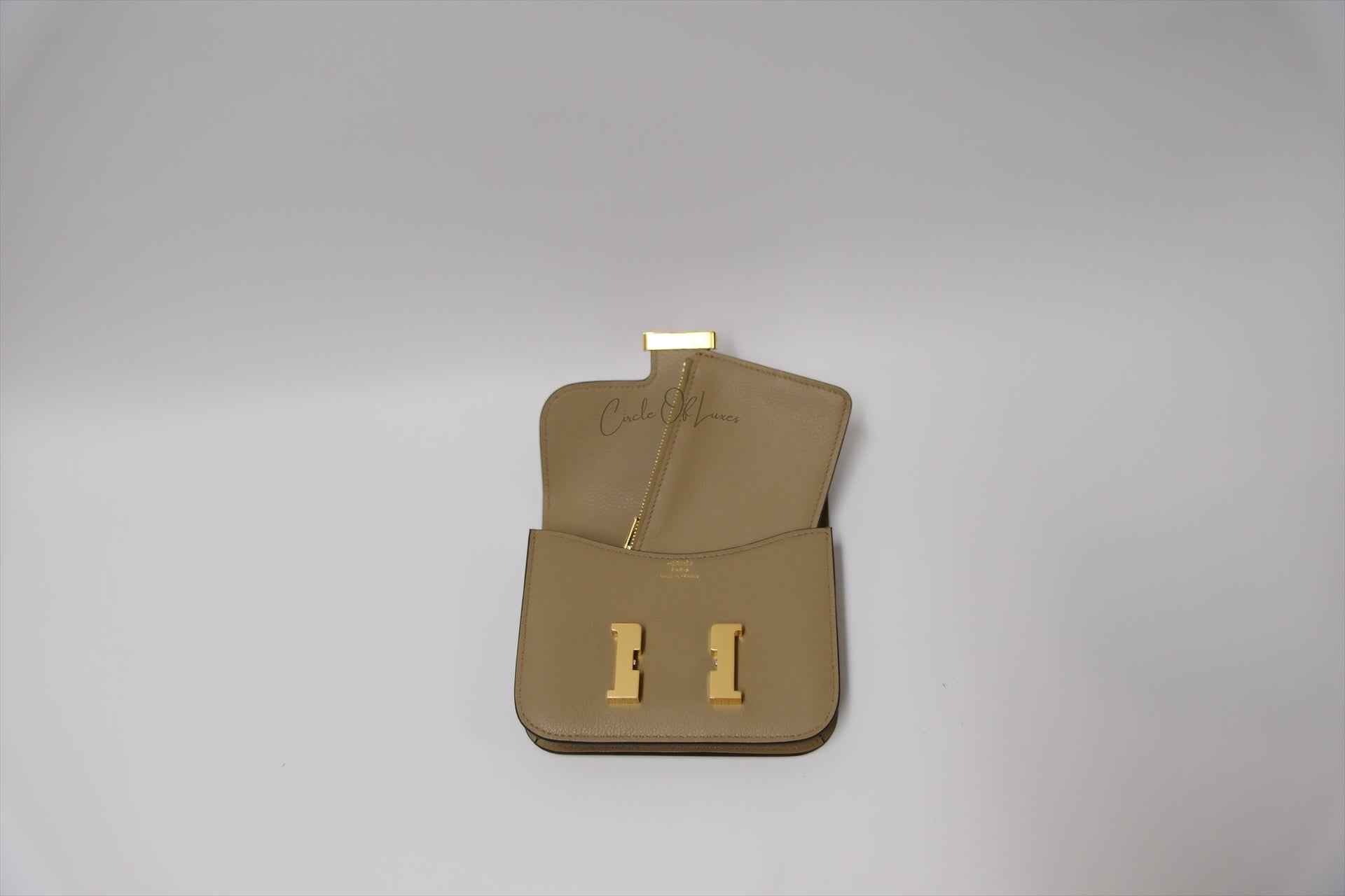 HERMES CONSTANCE SLIM WALLET BEIGE MARGA SHW STAMP W