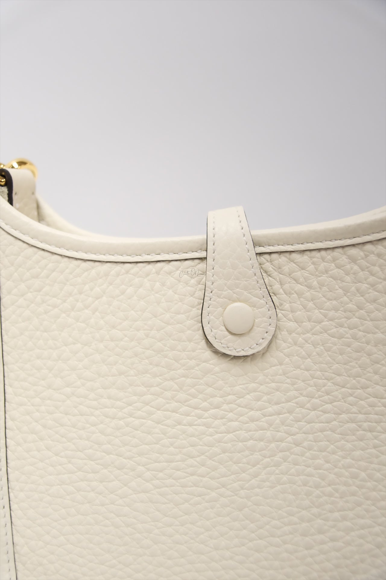 HERMES MINI EVELYNE CREAM GHW STAMP K