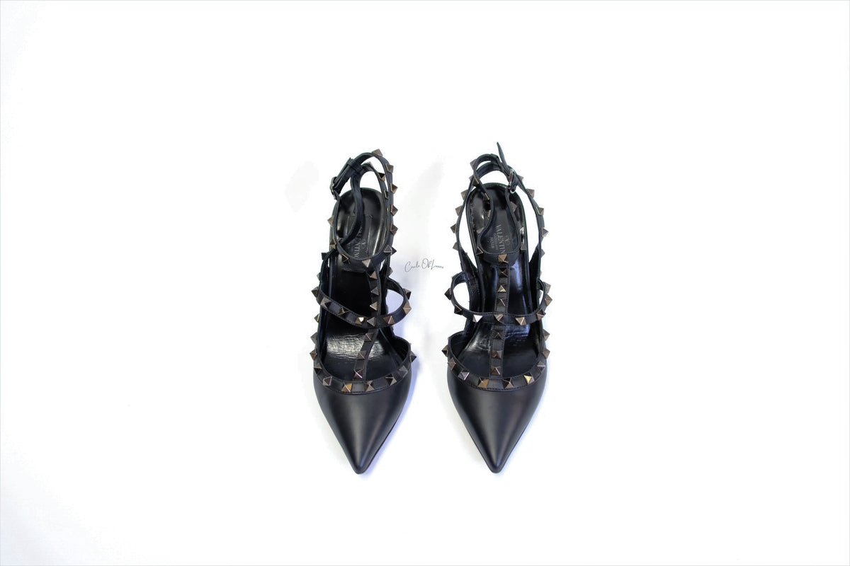 VALENTINO GARAVANI ROCKSTUD ANKLE STRAP PUMP SIZE 38.5