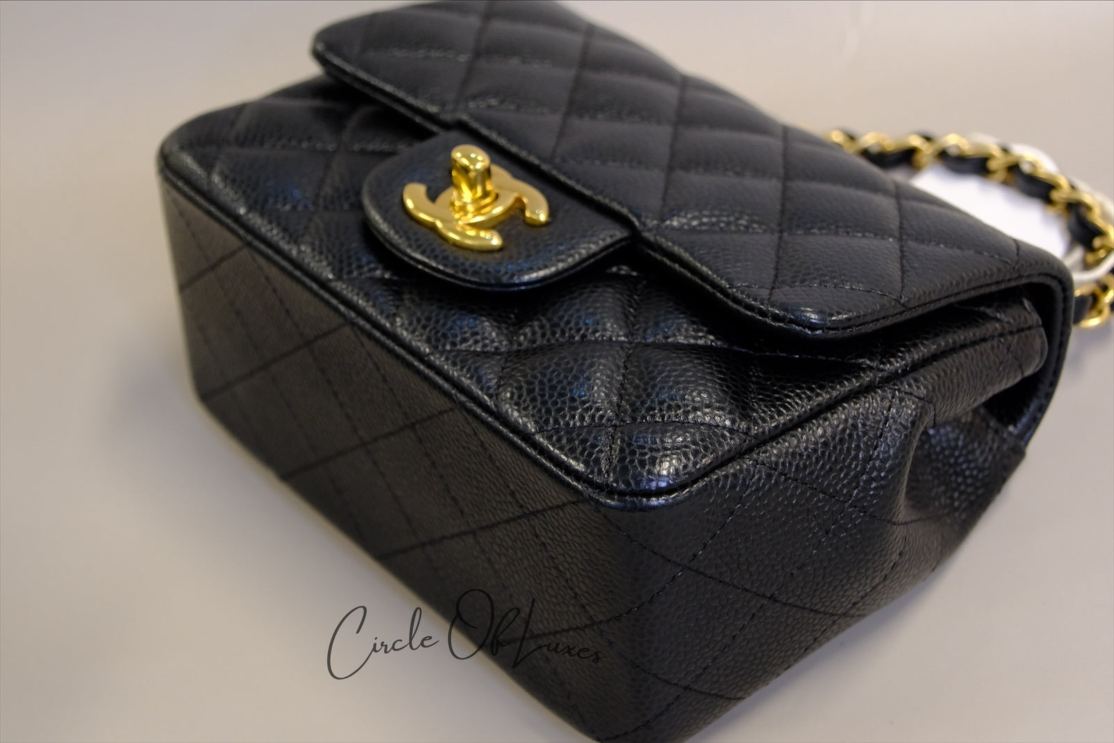 CHANEL MINI SQUARE CAVIAR GHW