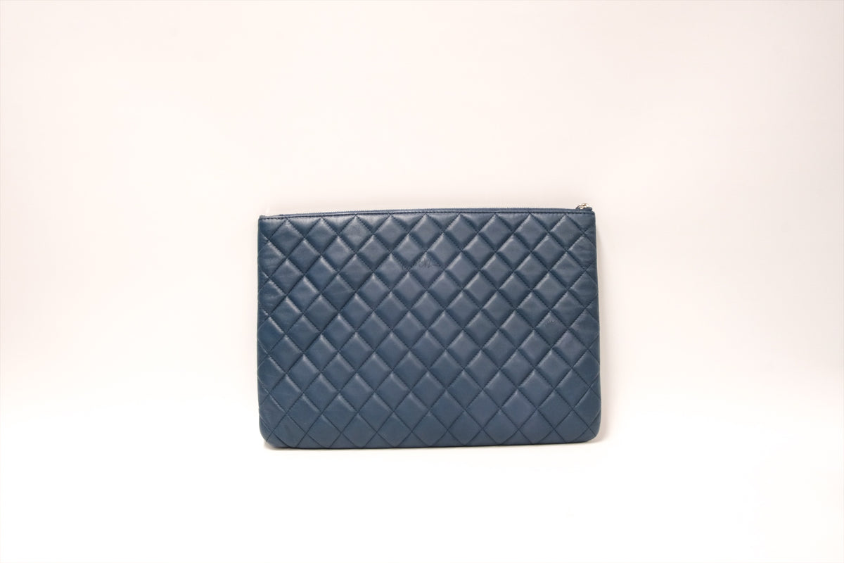 CHANEL LARGE OCASE LAMBSKIN BLUE SHW