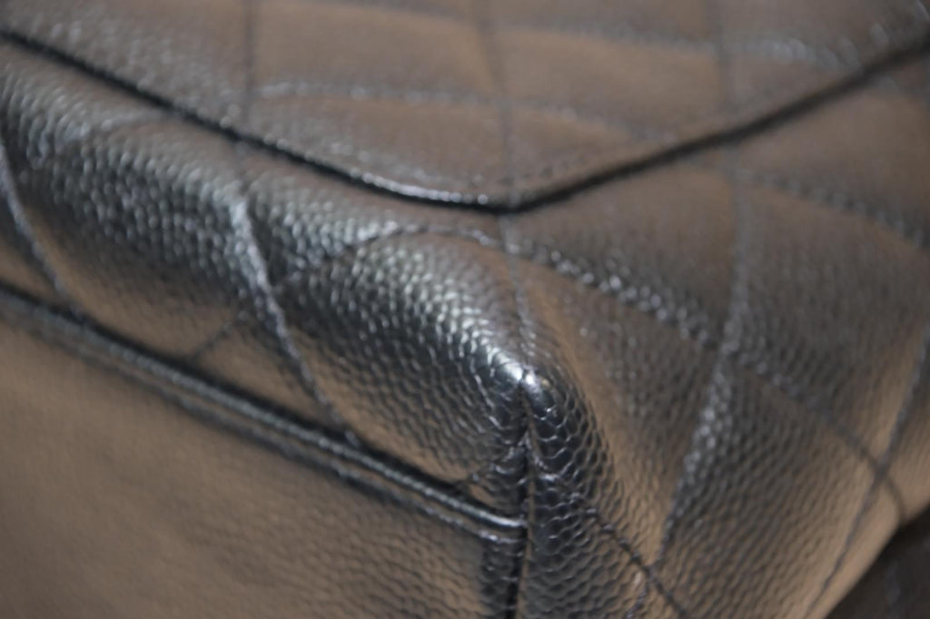 CHANEL KELLY VINTAGE BLACK QUILTED CAVIAR GHW