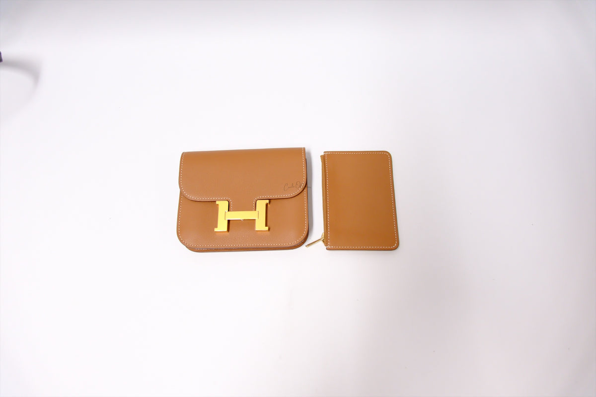 HERMES CONSTANCE SLIM GOLD ON GOLD HW