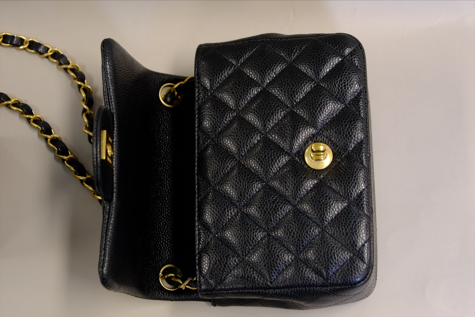 CHANEL MINI SQUARE CAVIAR GHW