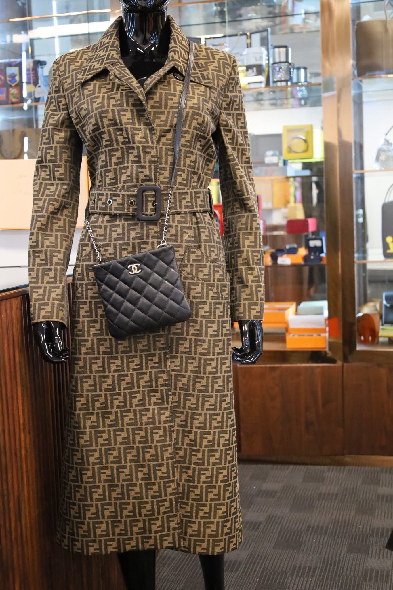 FENDI TRENCH COAT CANVAS SIZE 40IT