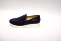 GIANVITO ROSSI SUEDE PLATFORM NAVY SLIP ON SIZE 36